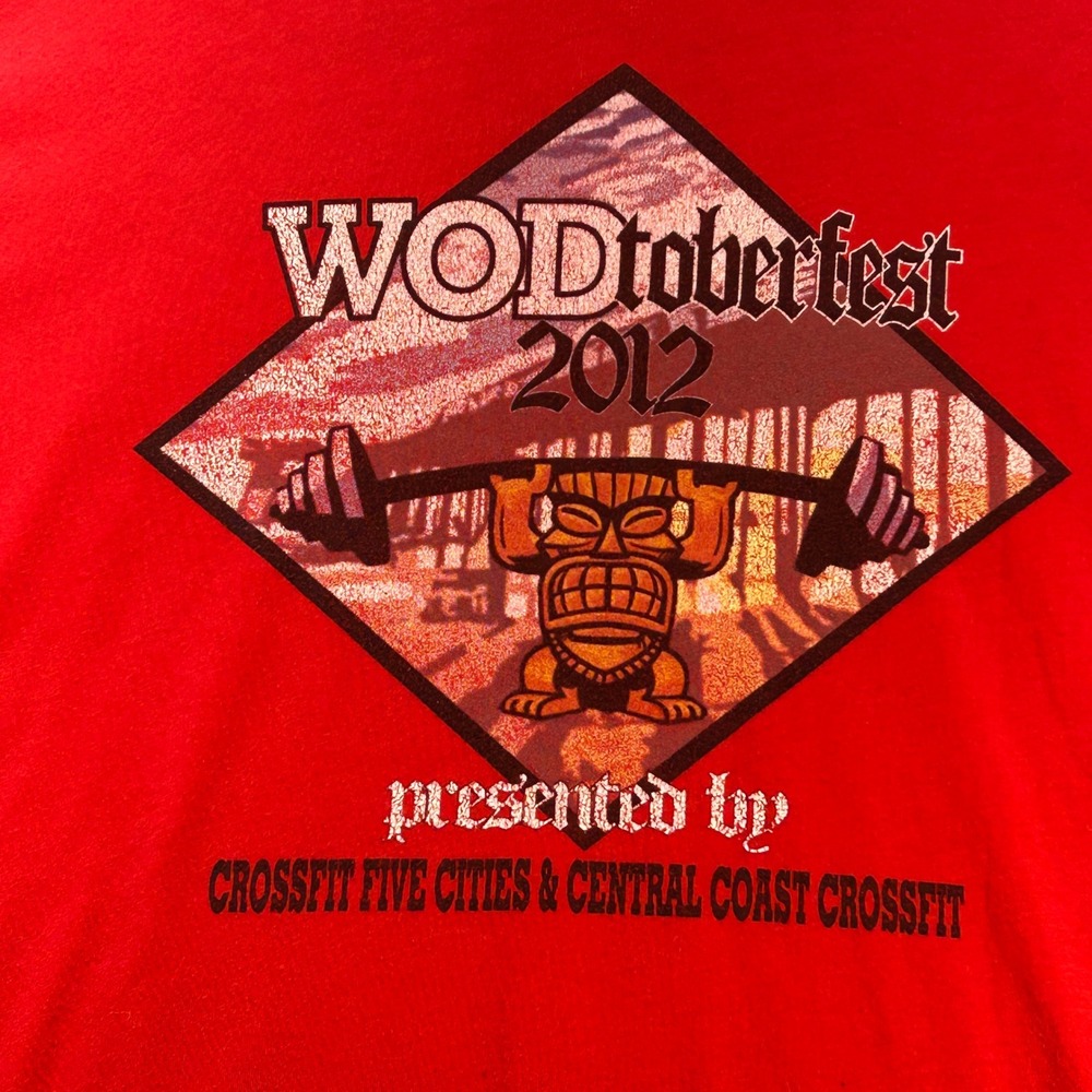 WODtoberfest 2012 Mens XL Red CrossFit Graphic T-Shirt USA Made